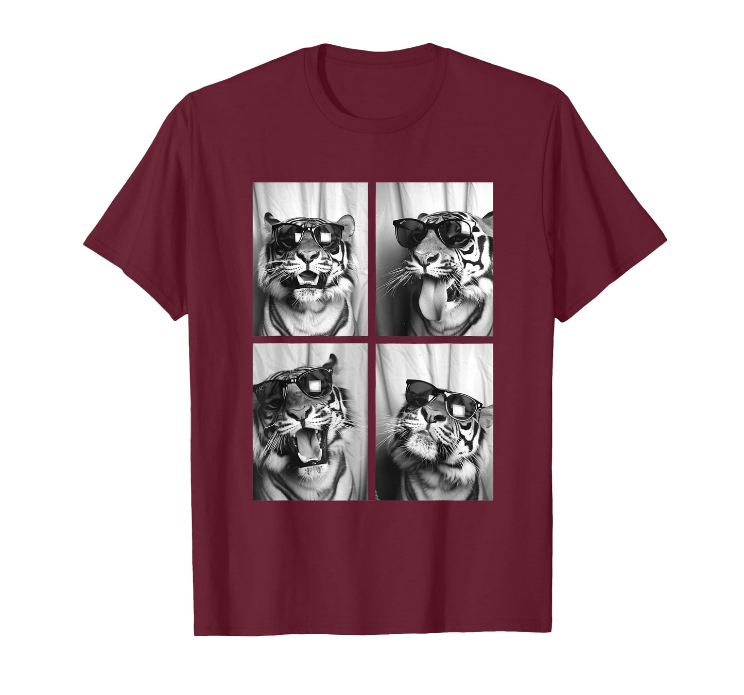 Cute Tigers with Sunglasses Cool Feline Animals Photo Booth T-Shirt