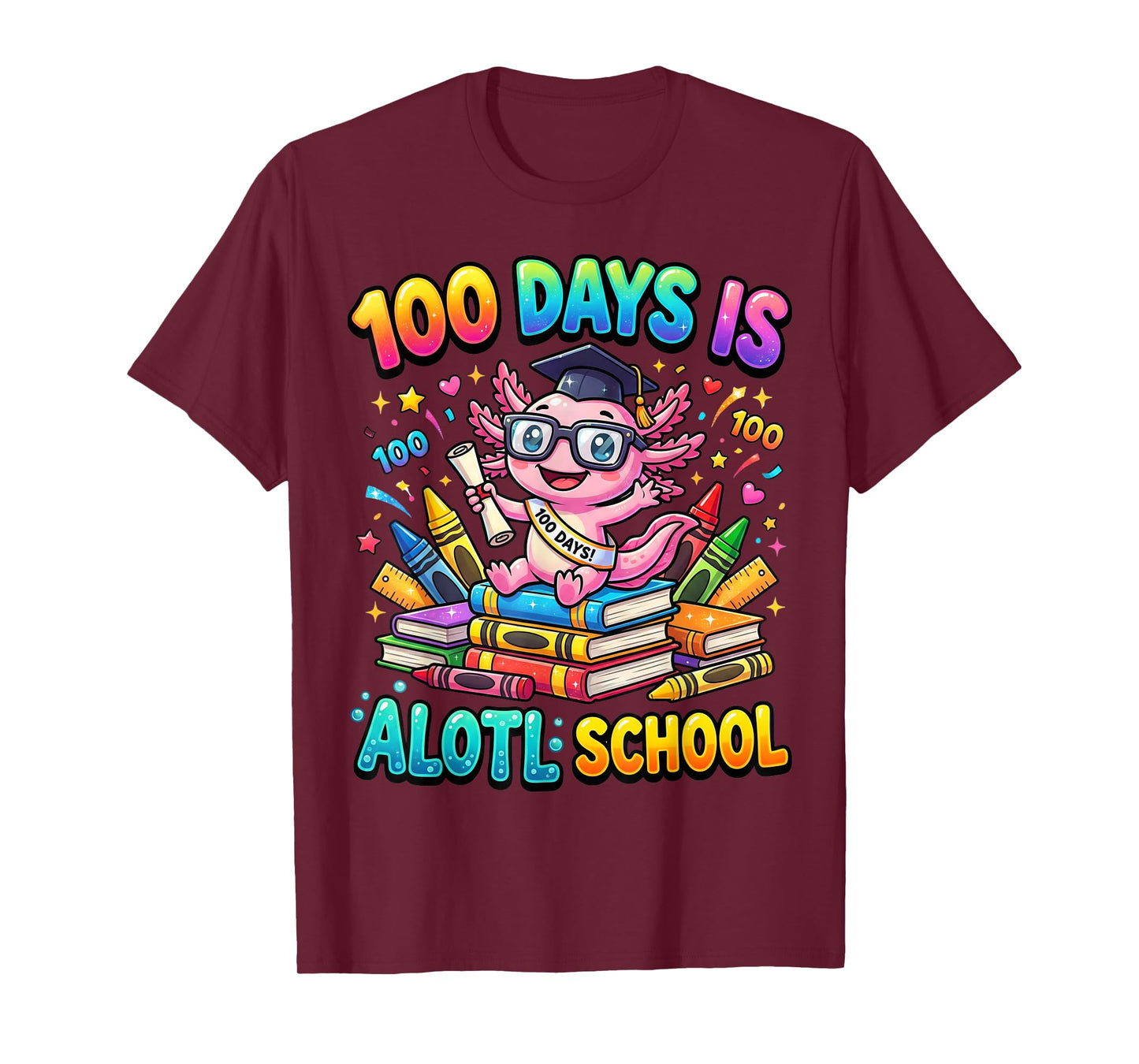 100 Days is Alotl School Shirt Funny Kids 100th Day Meme Tee T-Shirt