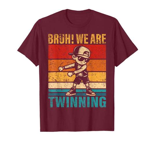 Retro Bruh We are Twinning Flossing Boy for Boys Kids Men T-Shirt
