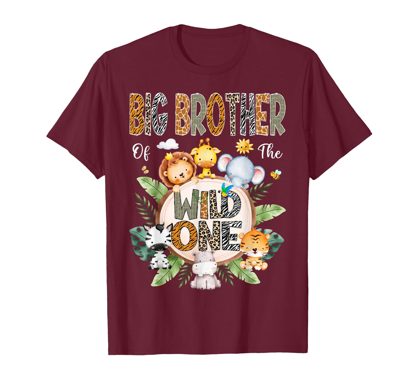 Big Brother Of The Wild One First Birthday Safari Jungle T-Shirt