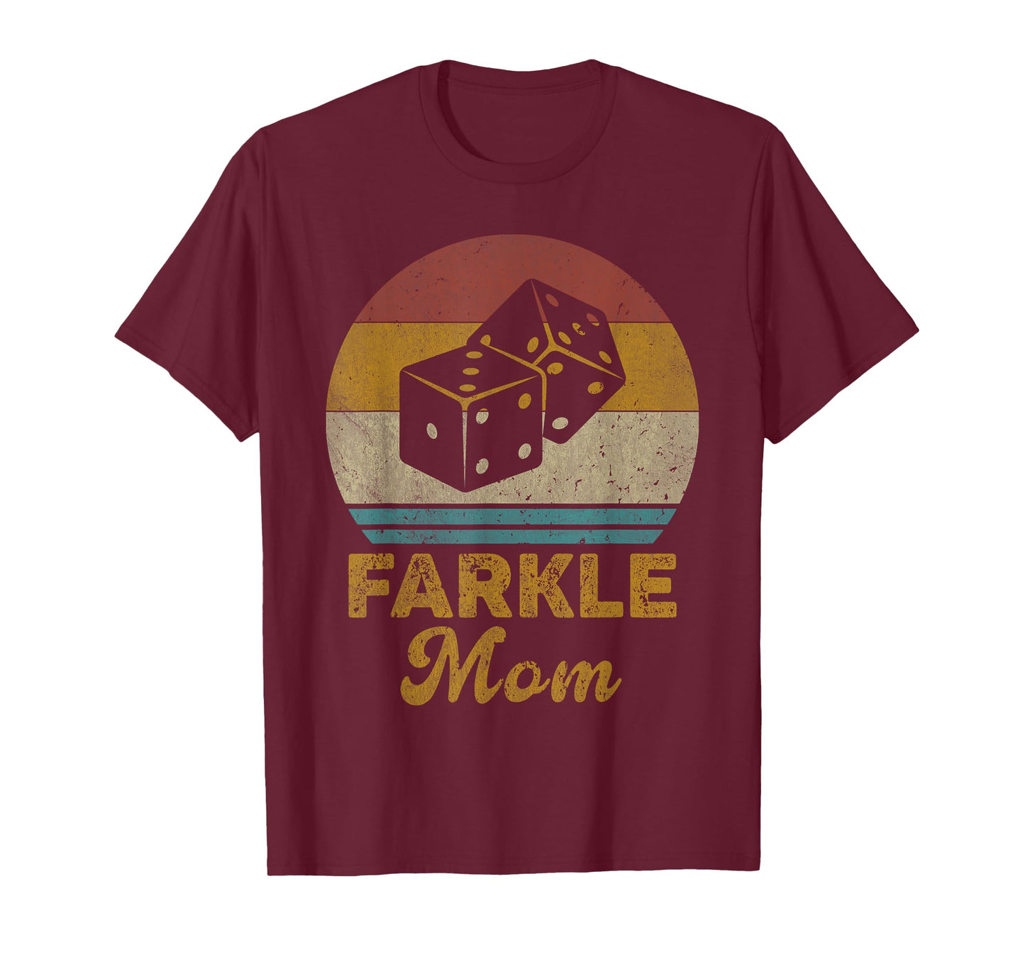Farkle Mom Vintage Farkle Dice Game Womens T-Shirt