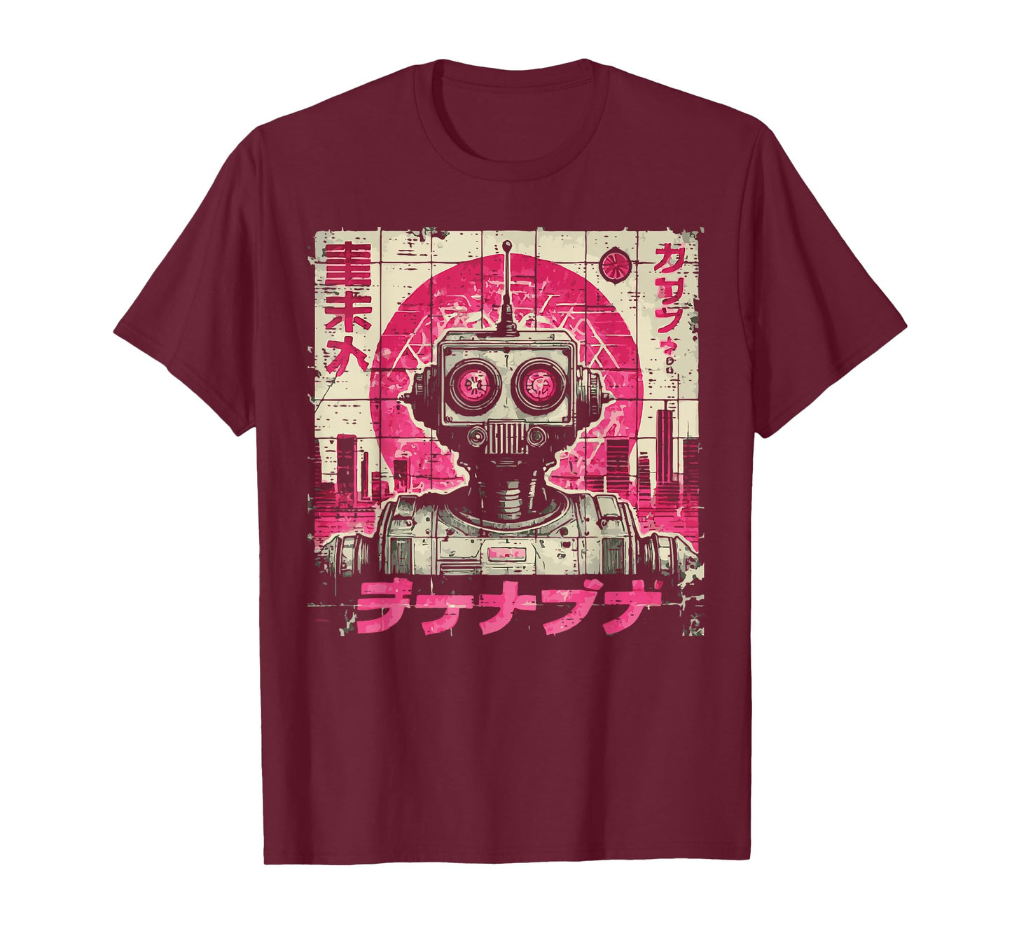 Japanese Pink Robot Vintage Poster Art Girls Kids Women T-Shirt