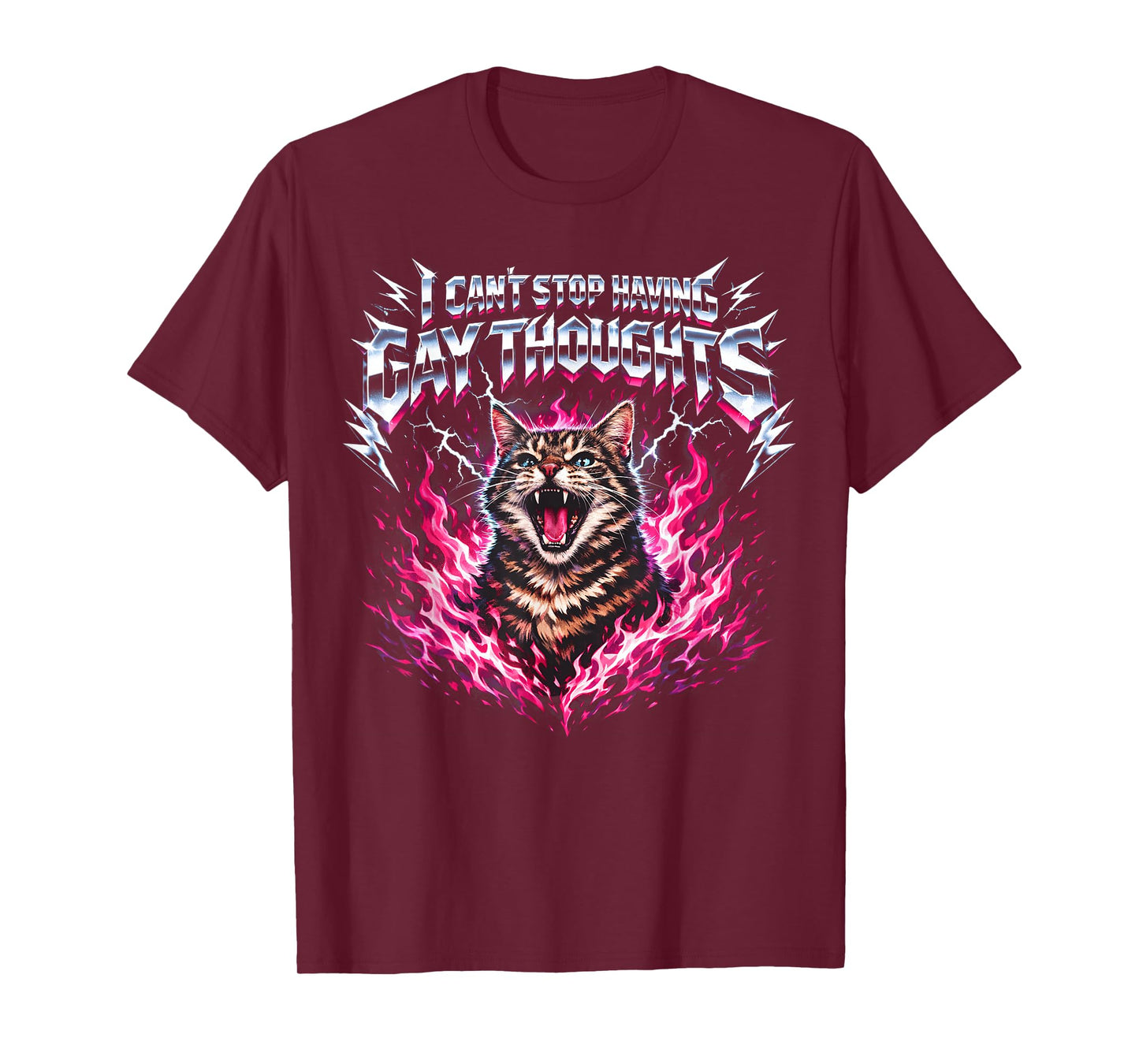 I Can't Stop Having Gay Thoughts Cat Pride Humor Queer T-Shirt