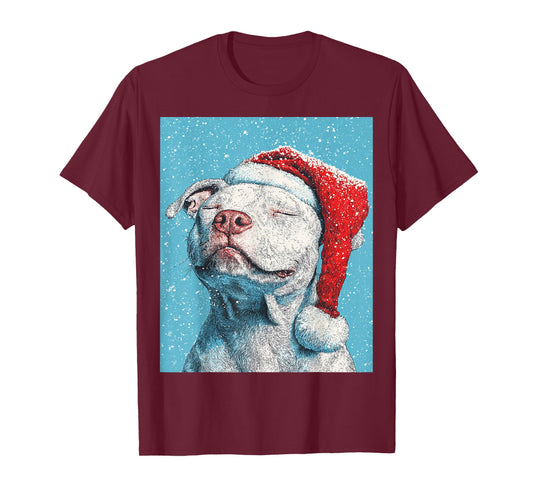 White Pitbull Christmas T-Shirt