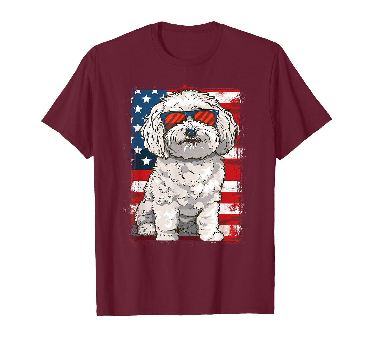 Cavachon Dog 4th July America USA Flag Patriotic T-Shirt