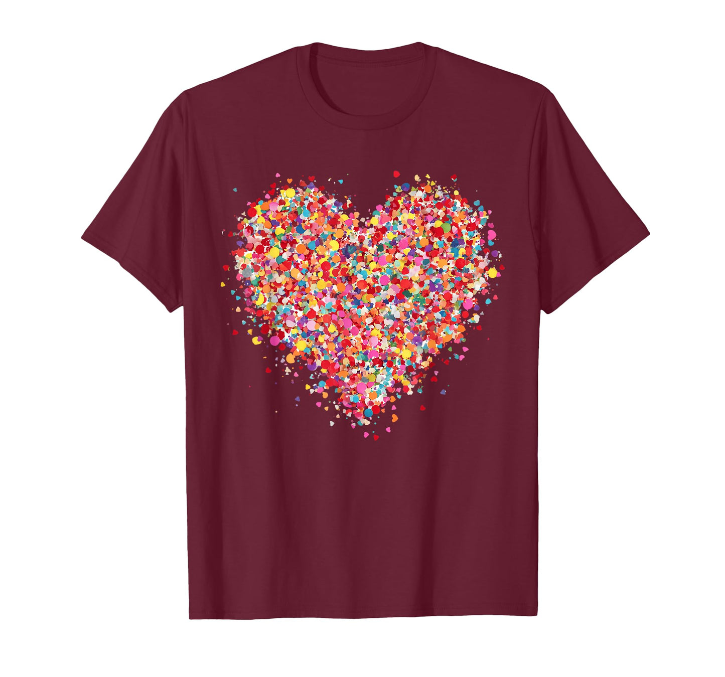 Valentine Colorful Confetti Heart Men Women Kid T-Shirt