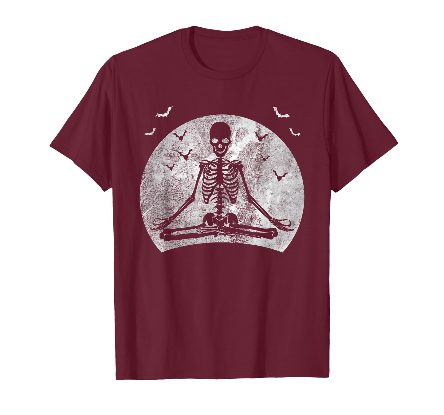 Meditating Skeleton Yoga Lover Halloween Moon Costume T-Shirt