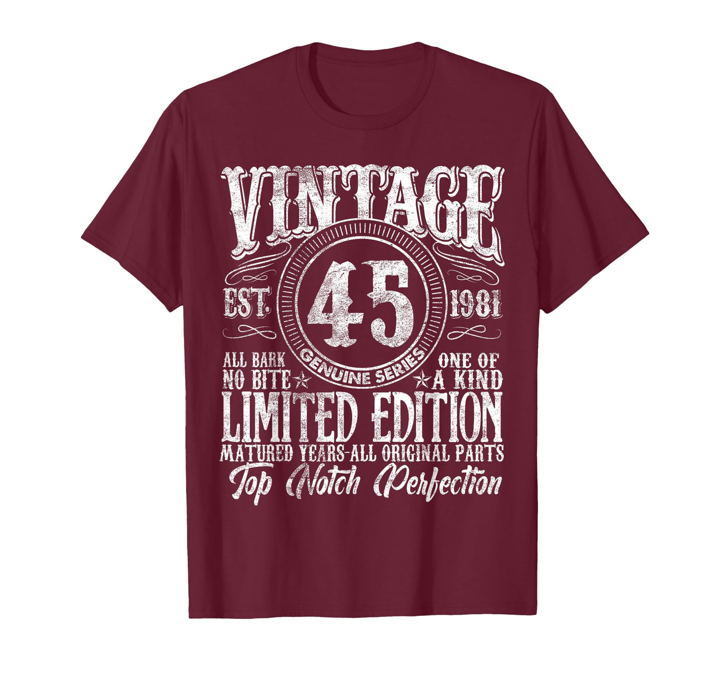45 Year Old Gifts Vintage 1981 Limited Edition 45th Birthday T-Shirt