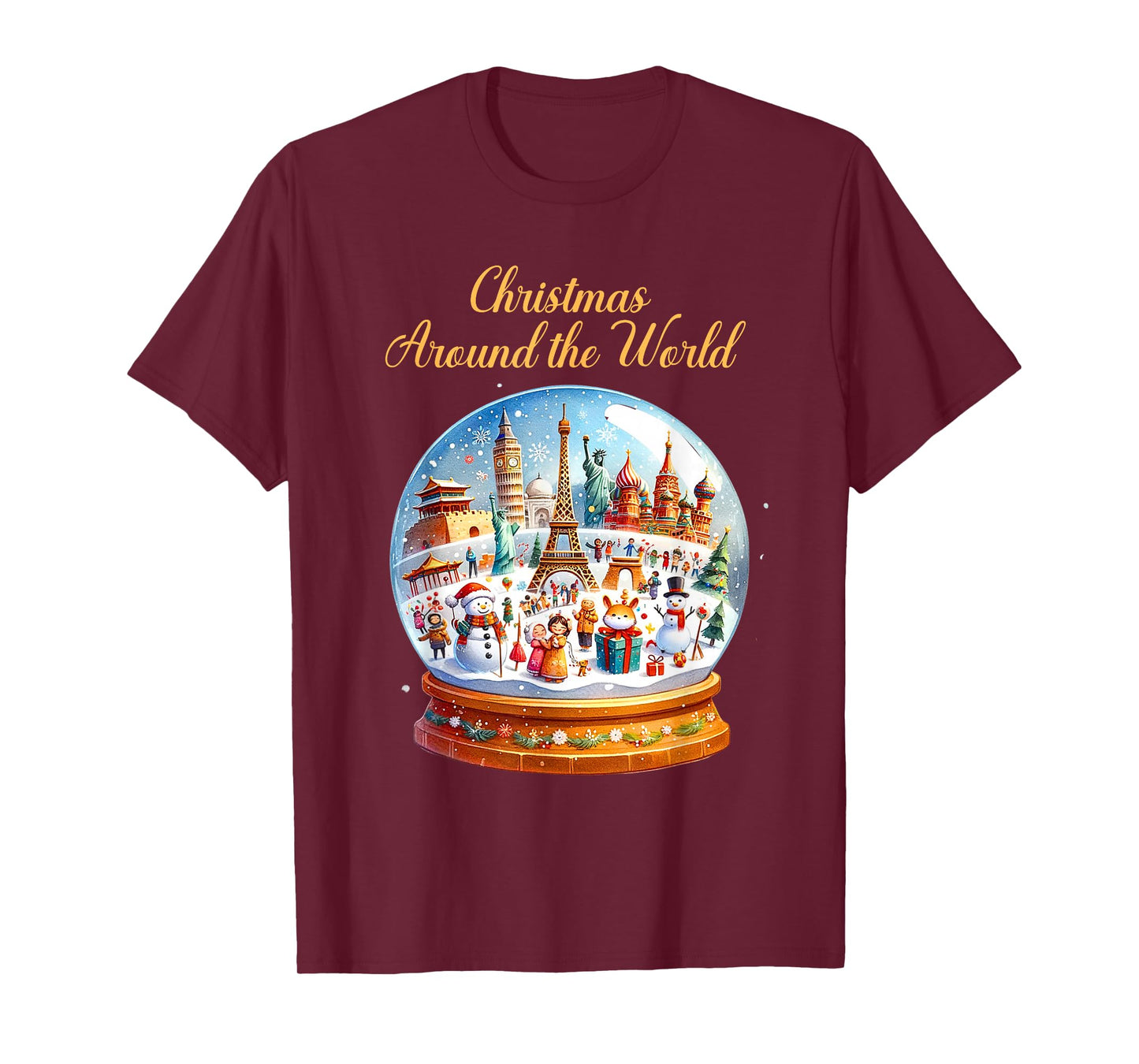 Vintage Christmas Snowballs Christmas Around The World T-Shirt