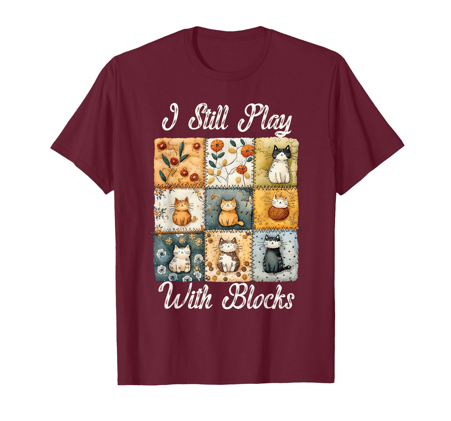 Funny Sewing Quilting Art For Women cat Quilting Lover T-Shirt