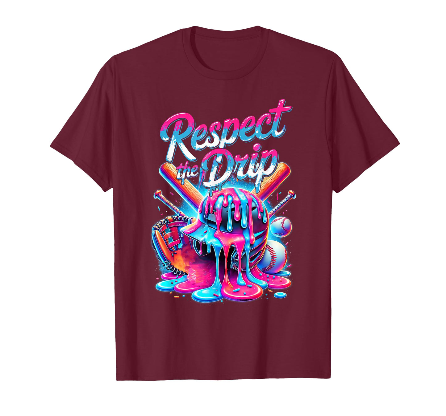 Baseball Drip For Boys Ice Cream Respect The Drip Baseball T-Shirt