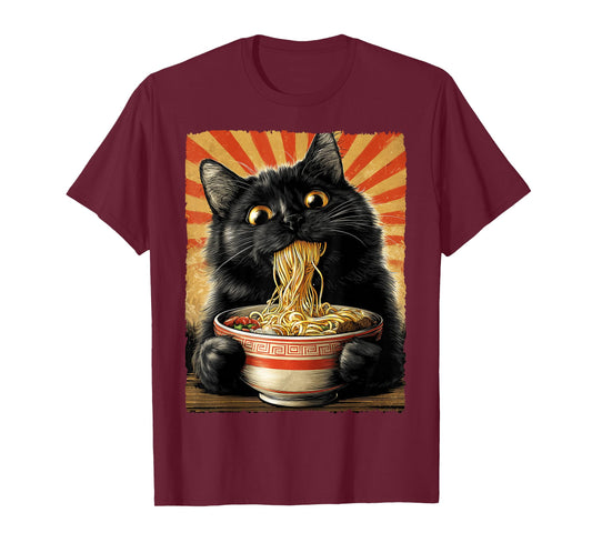 Funny Ramen Cat Noodle Lovers Anime Otaku T-Shirt