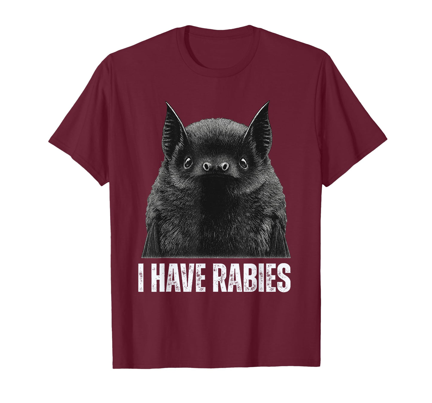 Funny I Have Rabies Bat Vintage Tee Illustration Design T-Shirt