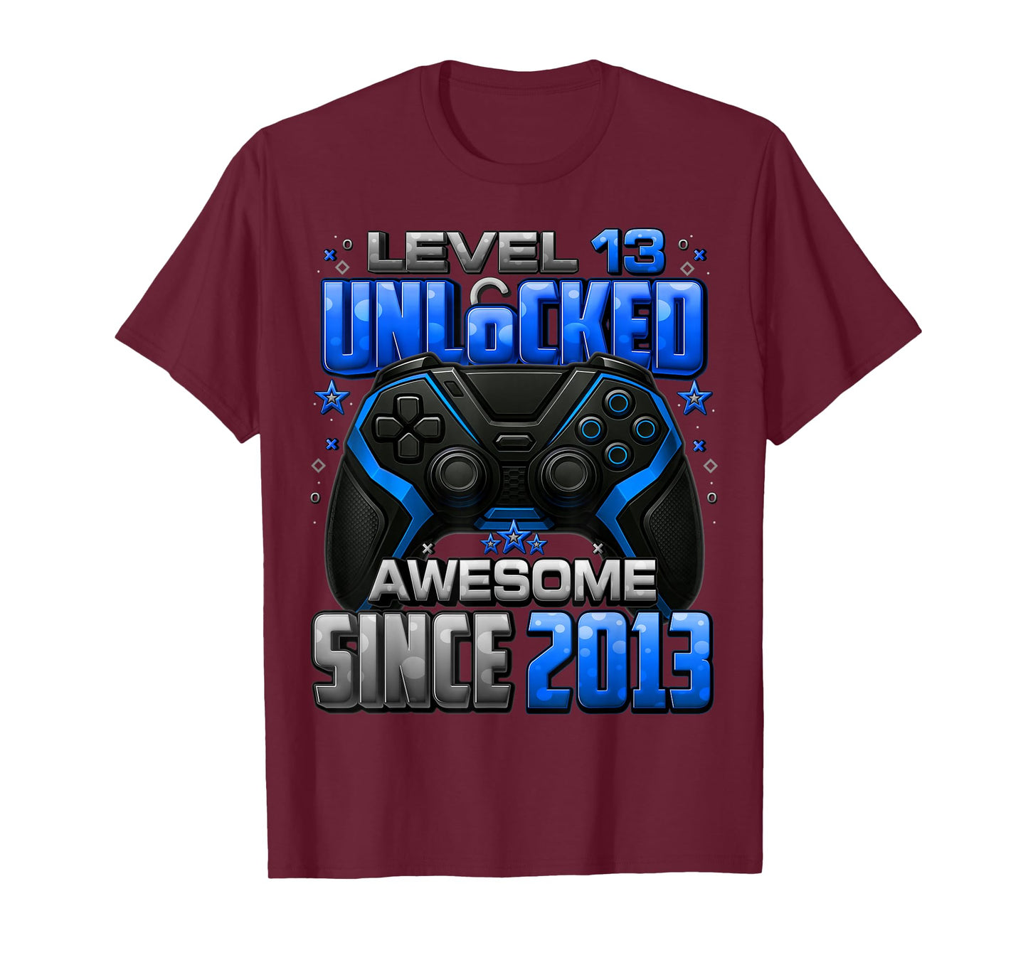 Level 13 Unlocked Awesome Since 2013 13th Birthday Gaming T-Shirt