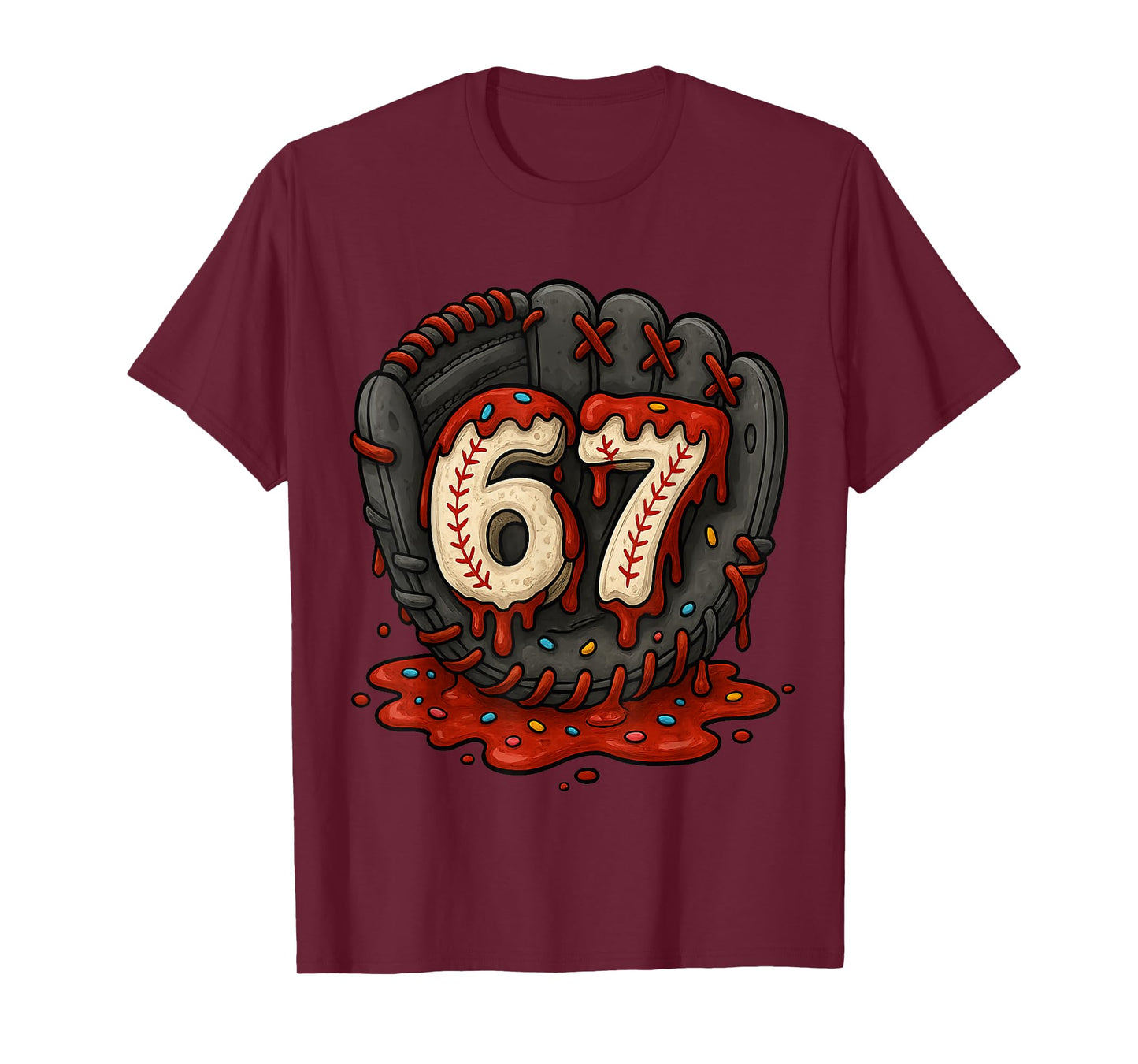 67 Ice Cream Drip Funny Six Seven Baseball T-Shirt