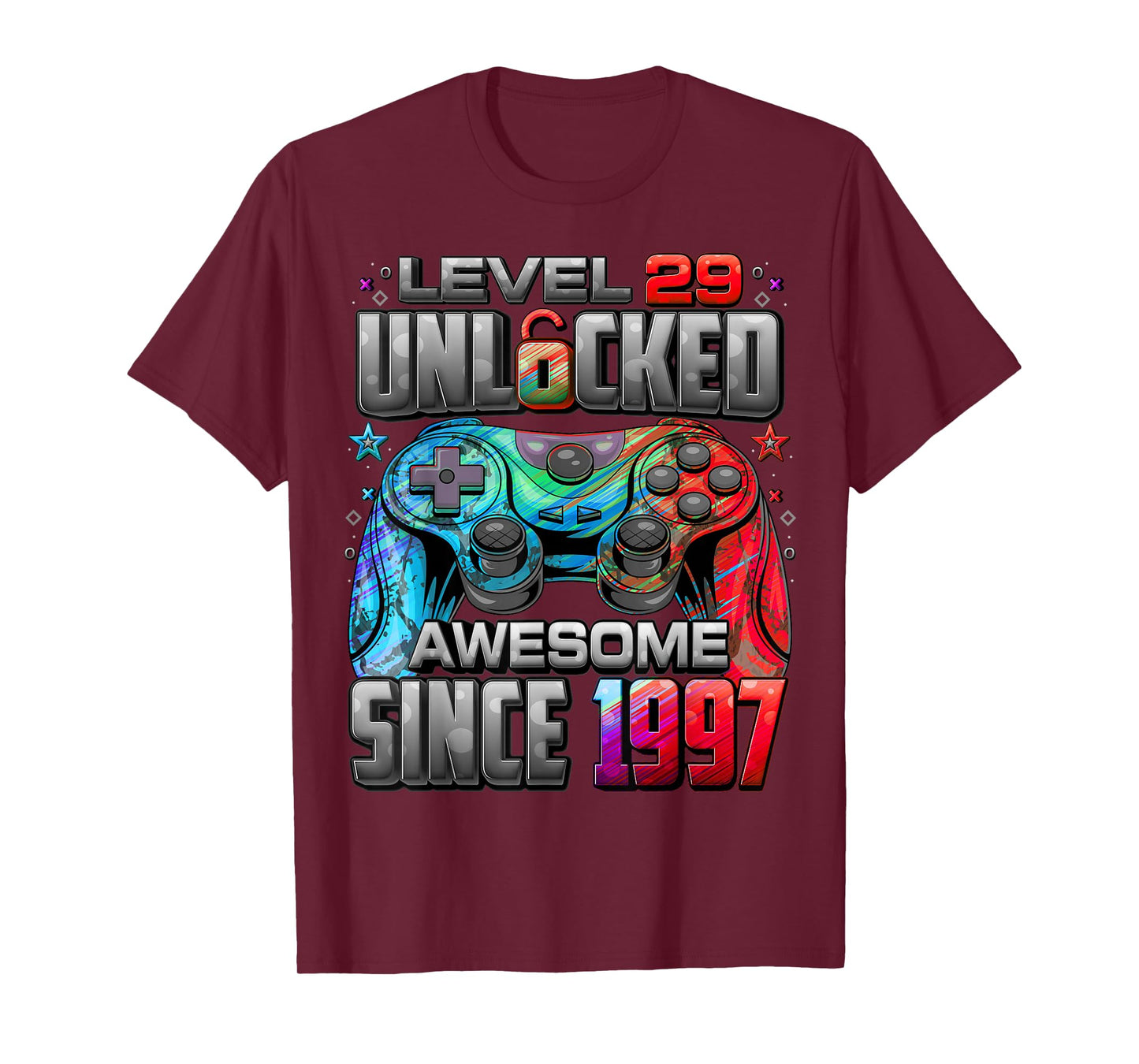 Level 29 Unlocked Awesome Since 1997 29th Birthday Gaming T-Shirt
