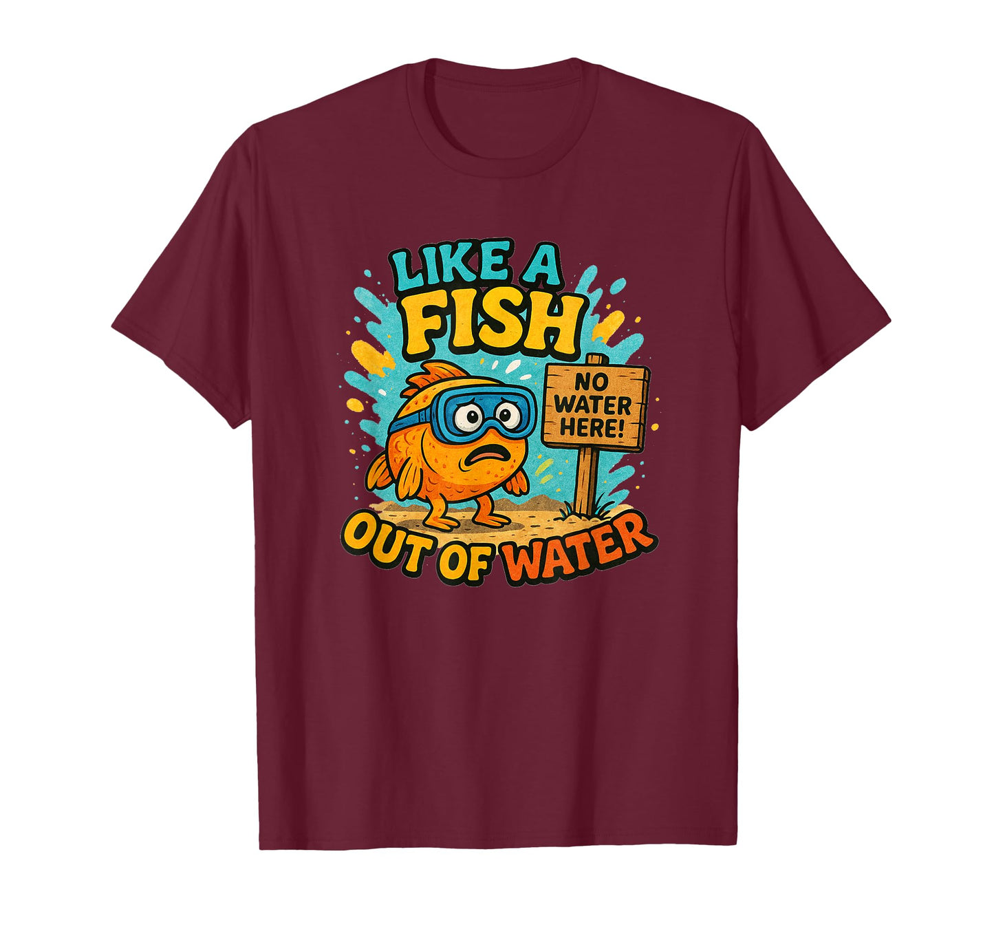 Cool Out of Water Fish Costume for Idiom Speech Lovers T-Shirt