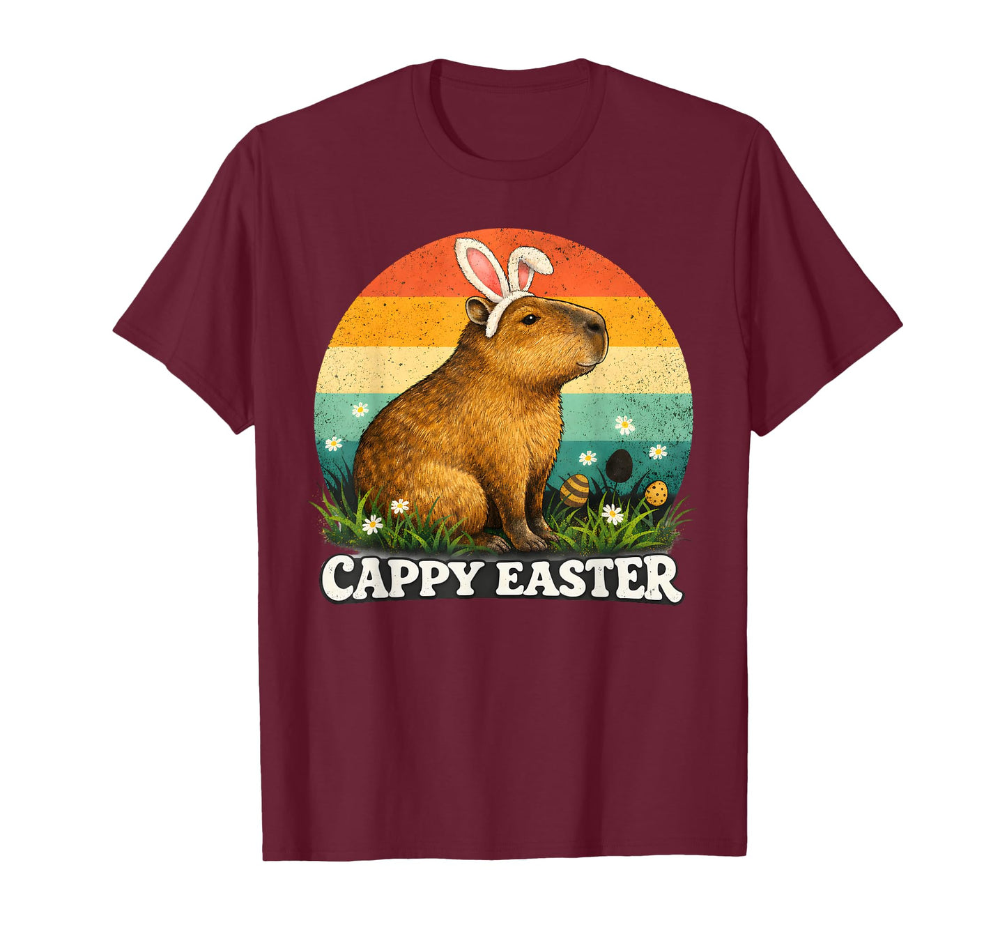 Funny Cappy Easter Capybara Easter Bunny Men Women Kids T-Shirt