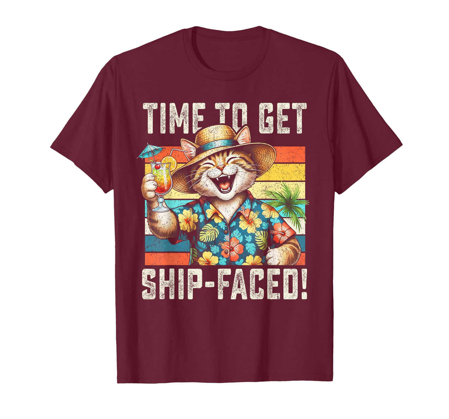 Couple Cruise Vintage Cruising cat Tropical Men Women T-Shirt