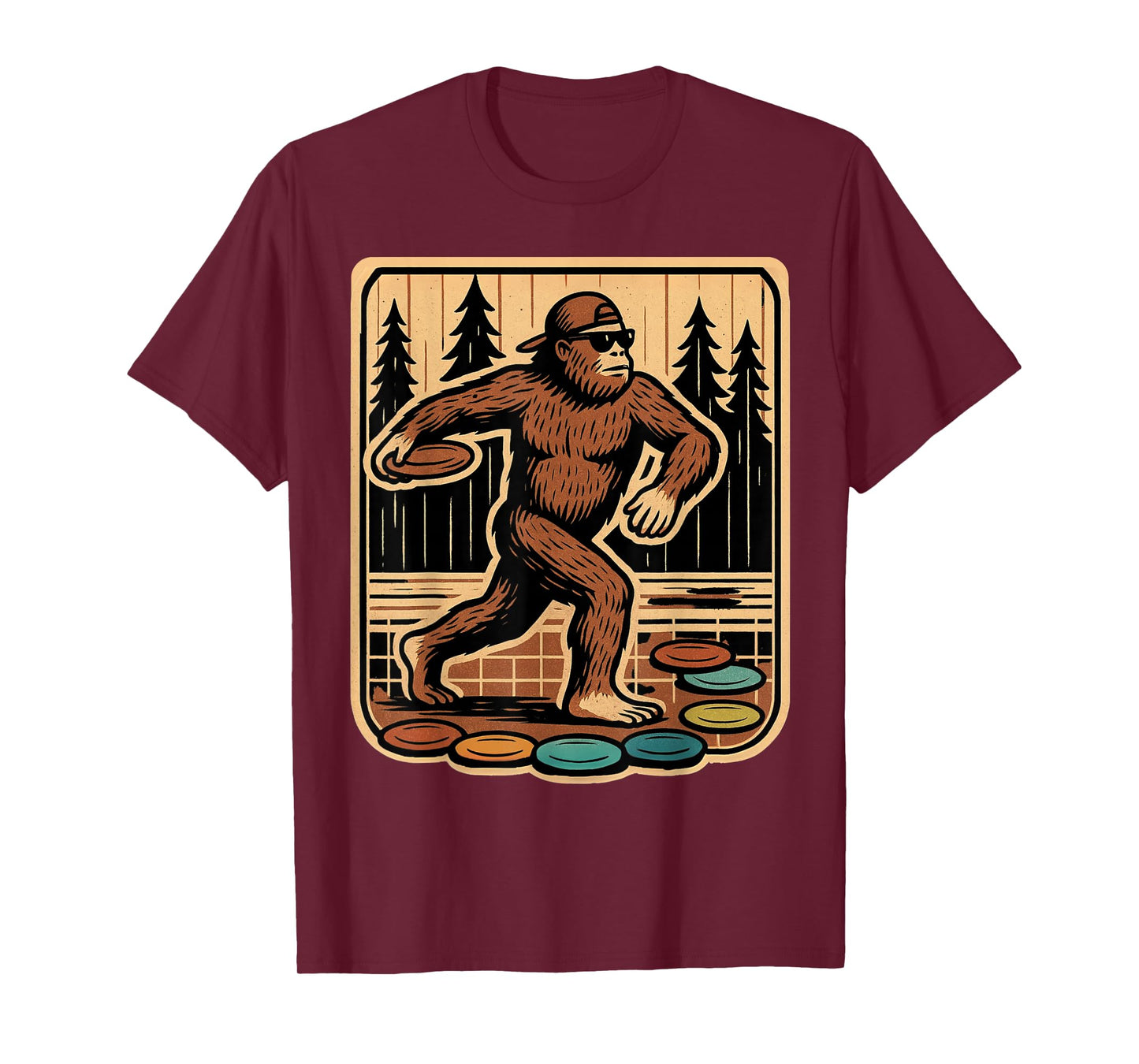 Sasquatch Disc Golfer Funny Disc Golf T-Shirt