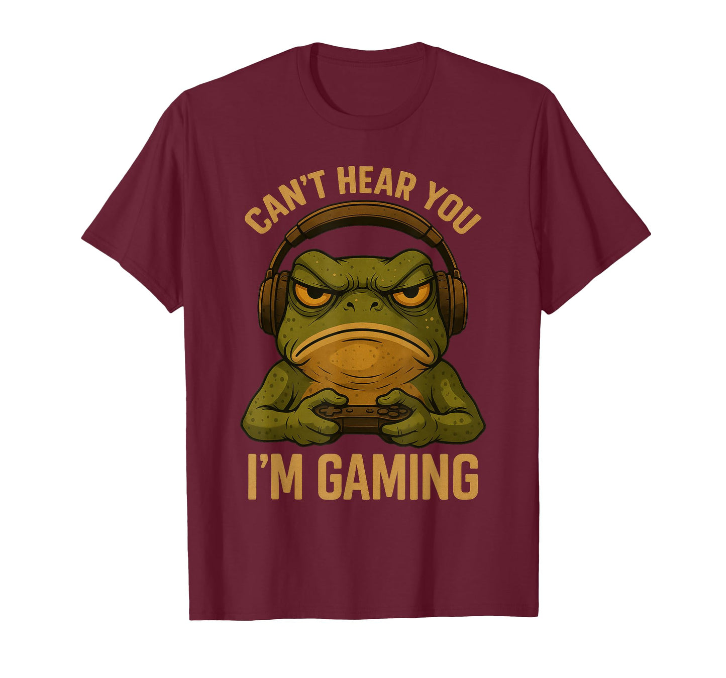 Funny Gamer Frog Art Graphic Tee Men Boys Funny Video Gaming T-Shirt