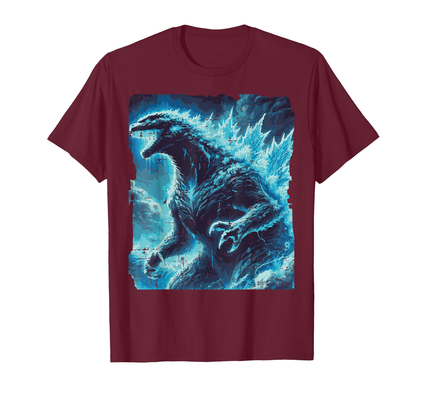 Japanese Blue Kaiju Monster Art Men Boys Kids Youth Teens T-Shirt