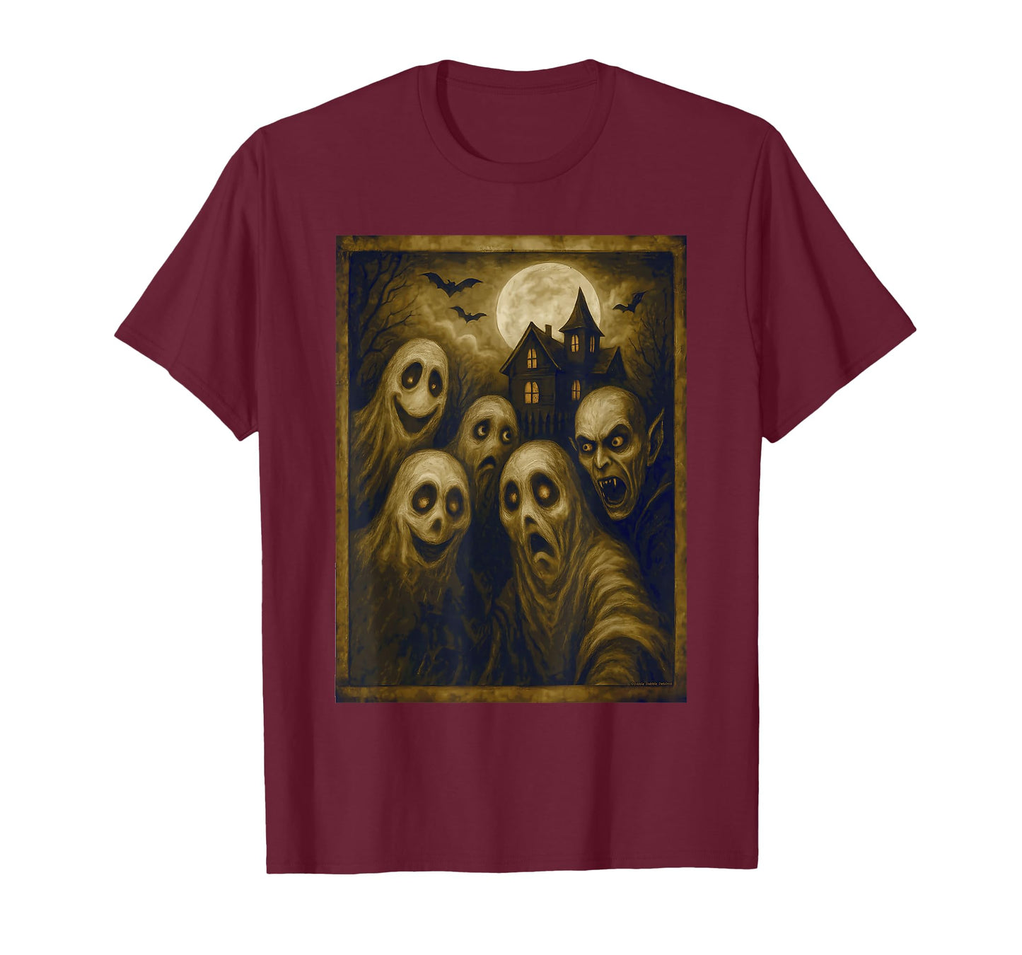 Ghosts Selfie with Scary Monster Funny Halloween T-Shirt