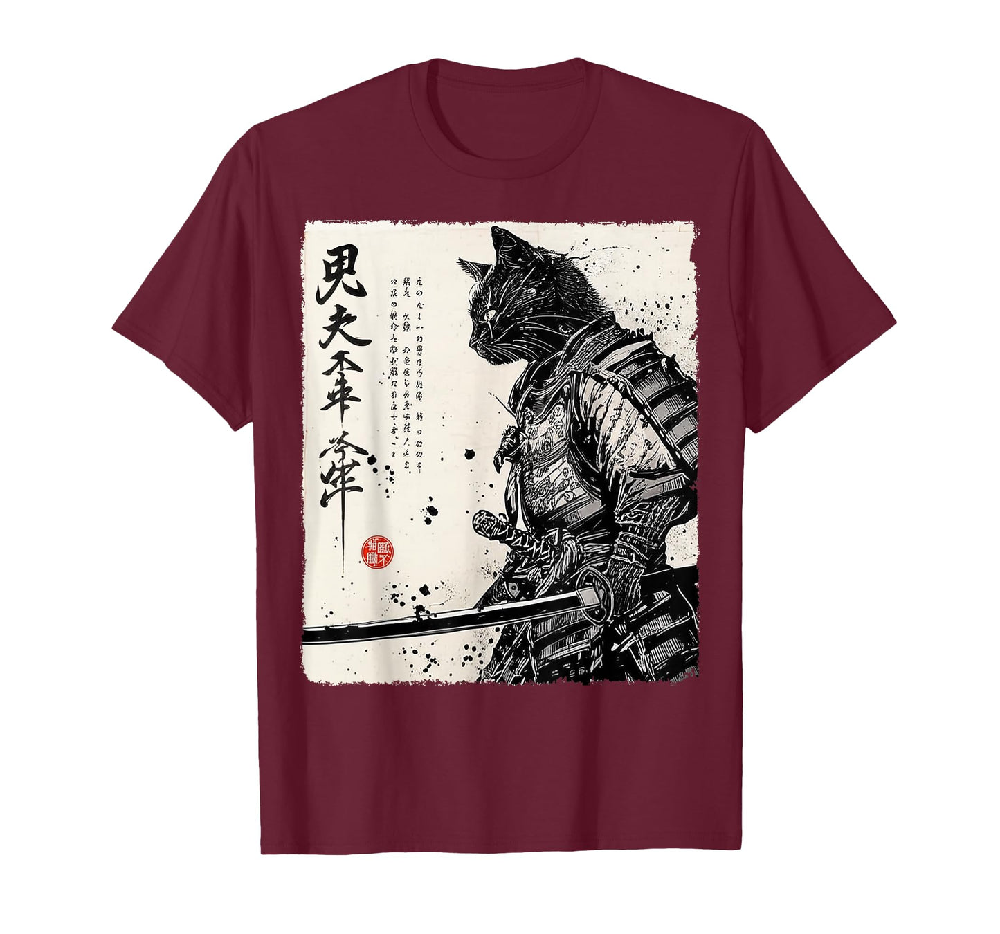 Samurai Cat Japanese Art Anime Gifts Men Women Kid Graphic T-Shirt