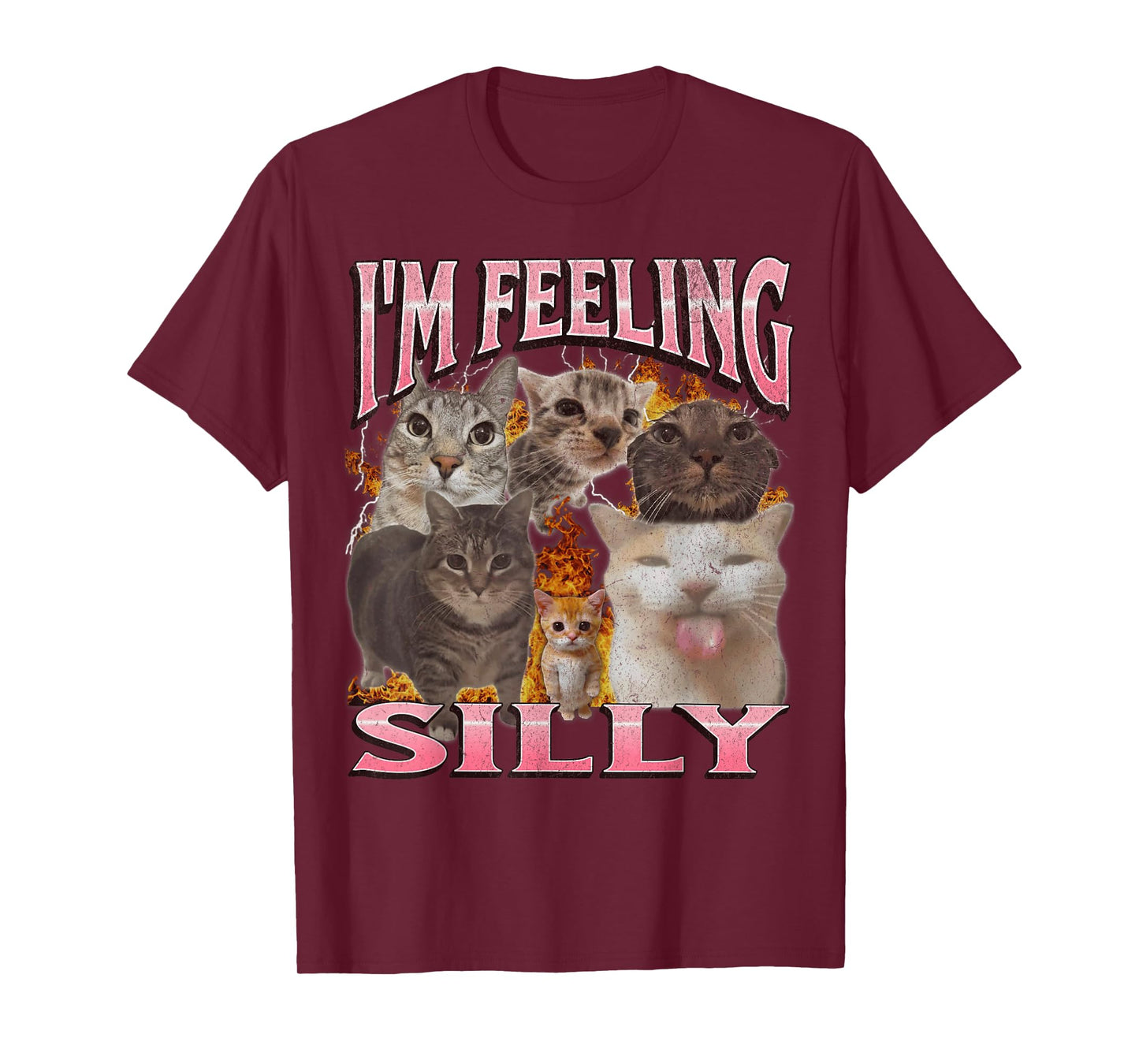 I'm Feeling Silly Funny Cat Meme Bootleg Graphic T-Shirt for Men Women