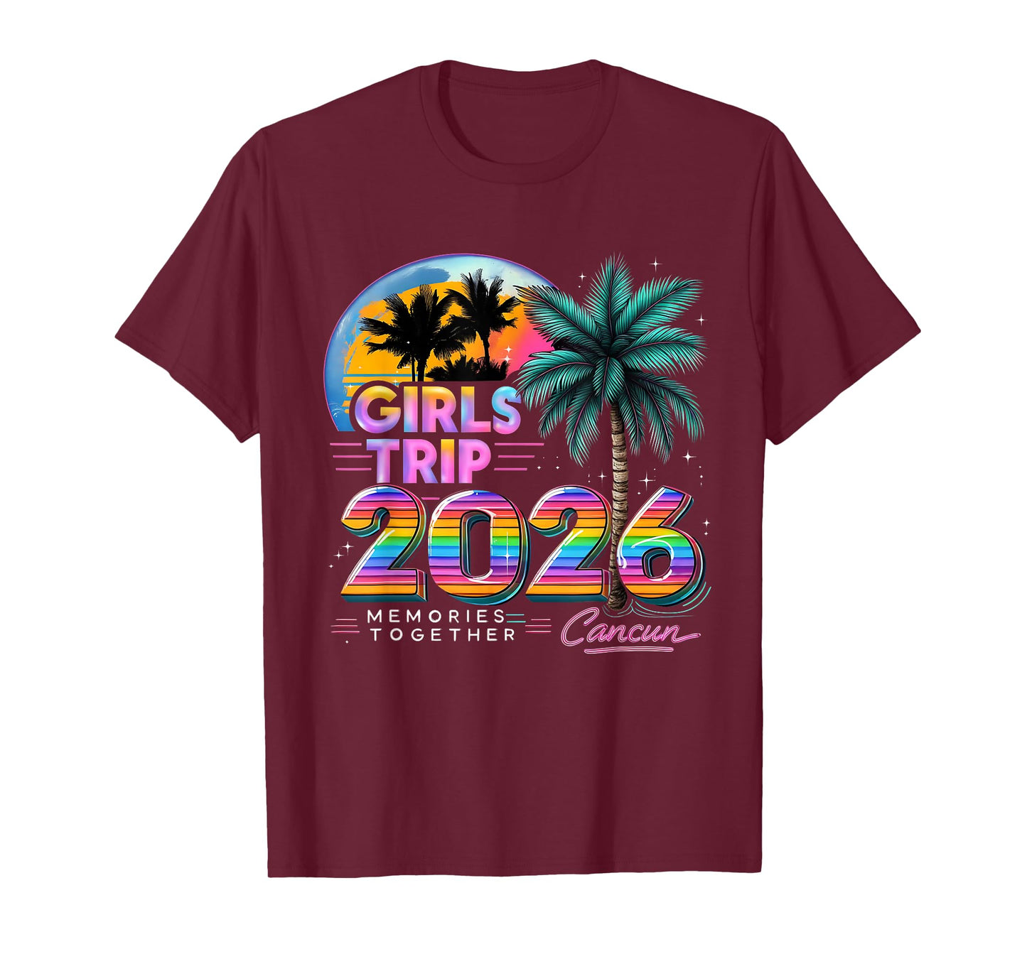 Girls Trip Cancun 2026 Tropical Vacation T-Shirt
