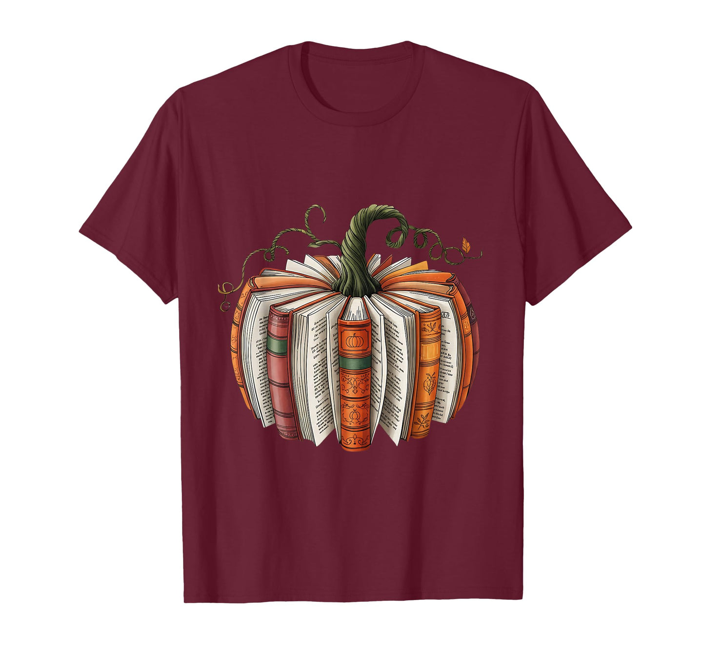 Made of Books Fall Pumpkin Halloween Book Lover T-Shirt