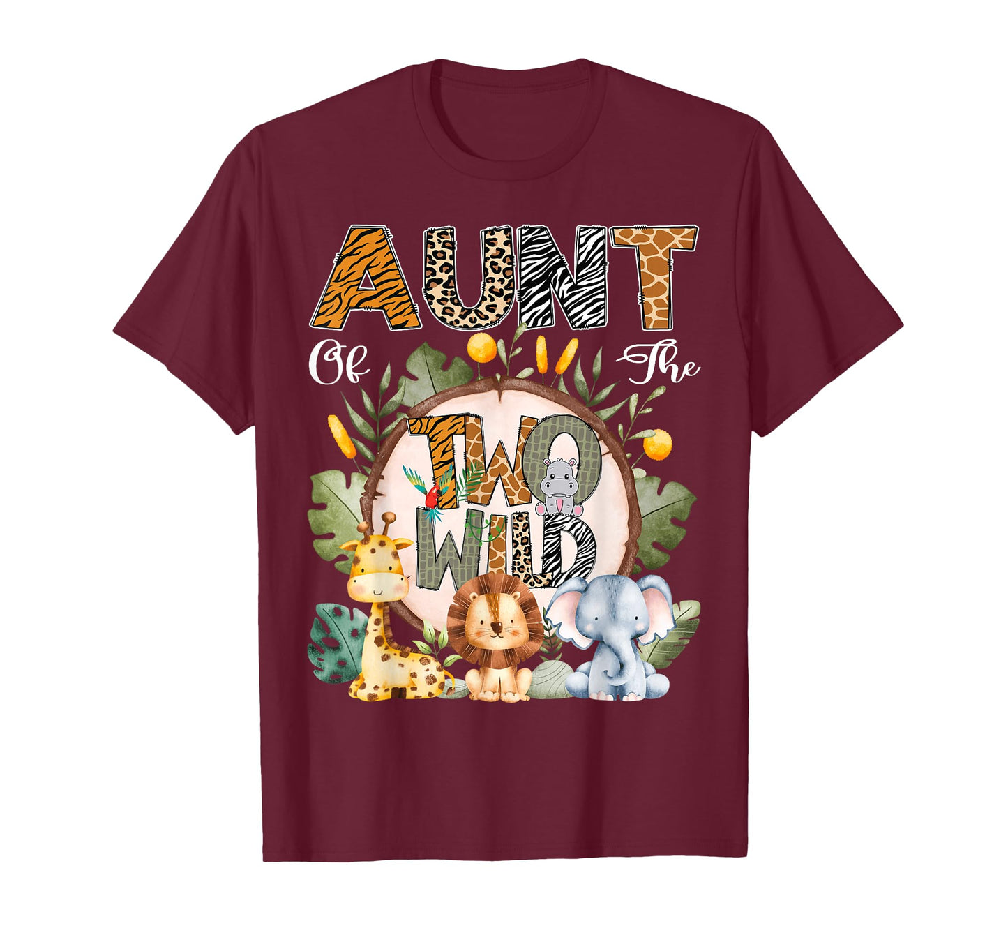 Aunt Of The Two Wild Animal Safari 2Nd Birthday Party T-Shirt