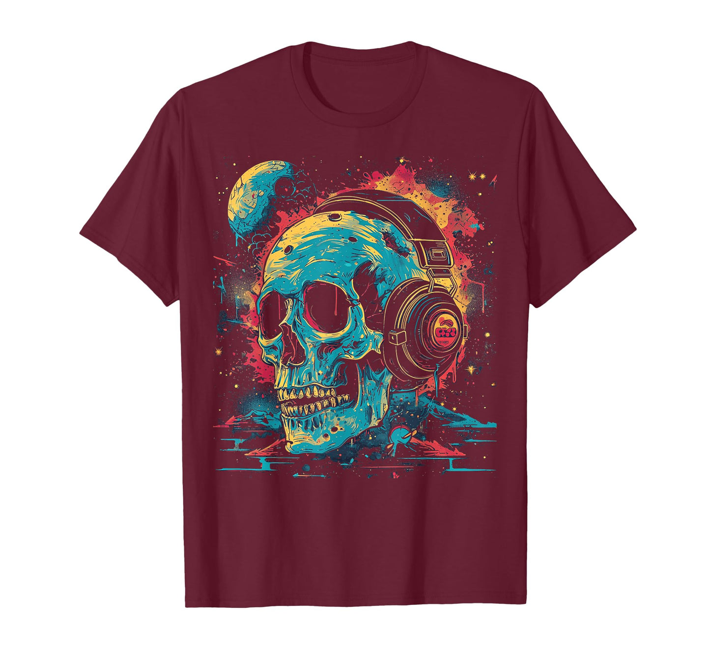 Cosmic Skull DJ | Men Women T-Shirt (S-6XL) | Graphic T-Shirt