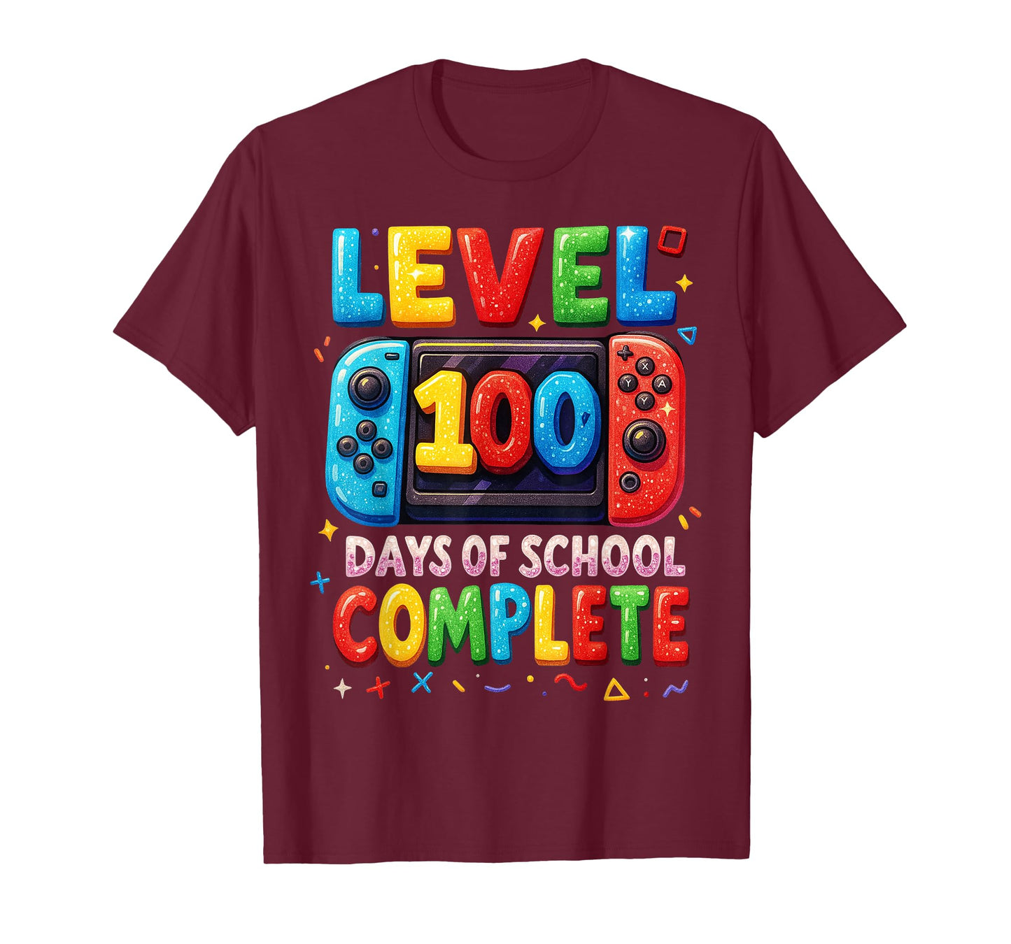 Level 100 Days of School Complete Video Games Boys Kid Gamer T-Shirt