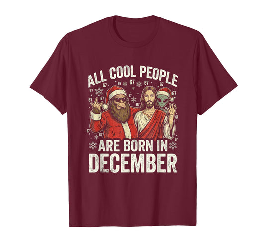 Christmas Birthday Humor Funny Jesus Born in December T-Shirt