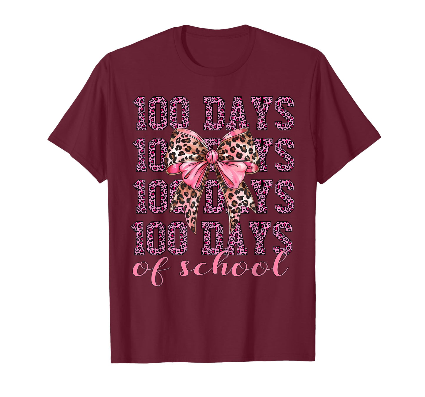 I Survived 100 Days of School 100th Day of School Leopard T-Shirt