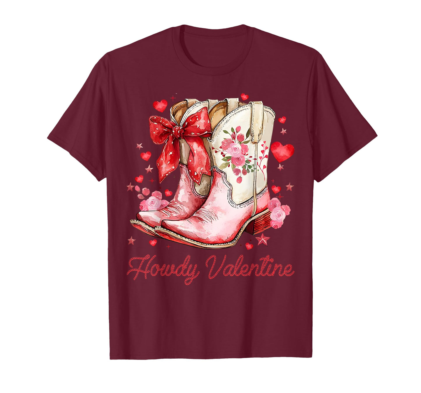 Howdy Valentine Cowboy Heart Retro Cowgirl Women Men Kids T-Shirt