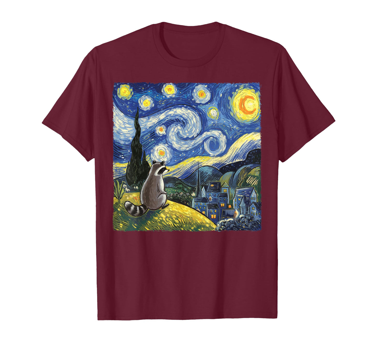 Raccoon Starry Night Van Gogh Racoon Gifts For Men Women Kid T-Shirt