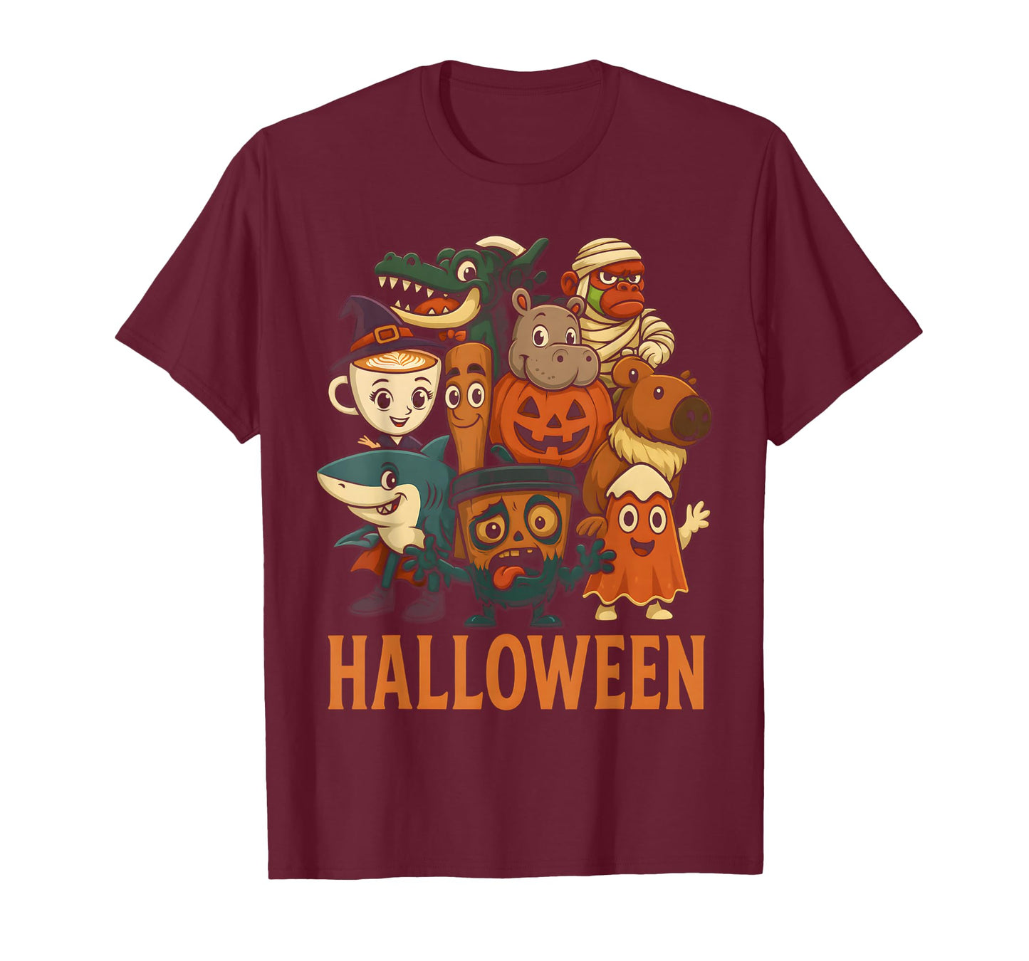 Italian Brainrot Characters Halloween Birthday Costume Party T-Shirt