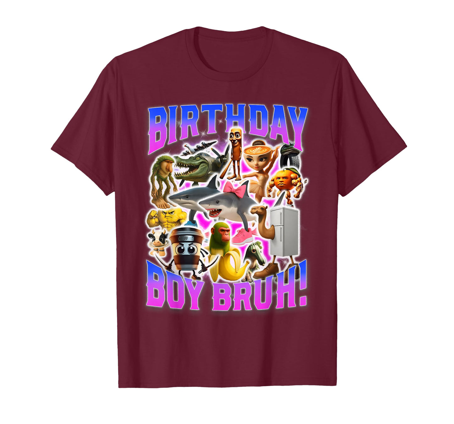 Birthday Boy Bruh Meme Funny Brainrot Design T-Shirt