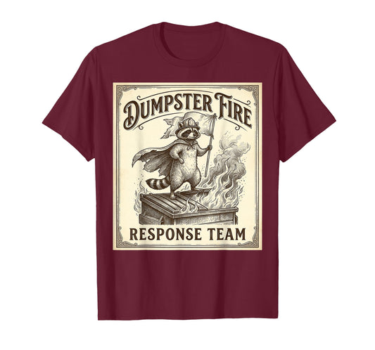 Dumpster Fire Response Team Vintage Retro Raccoon T-Shirt
