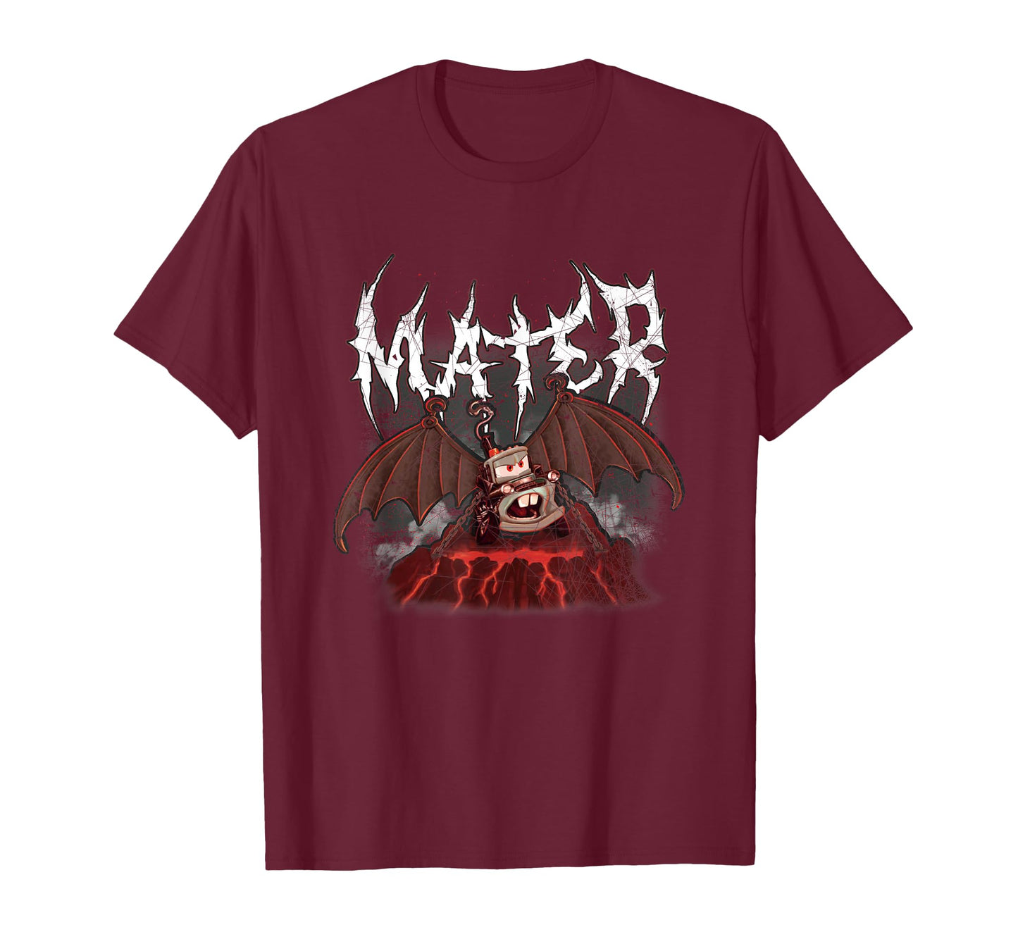 Disney Pixar Cars Metal Bat Rocker Mater Big Chest Logo T-Shirt