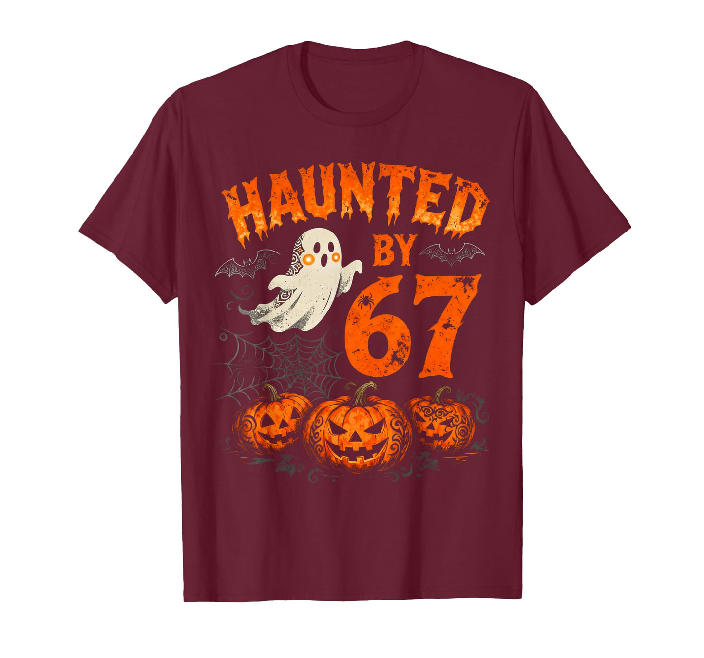 Halloween Haunted by 67 Funny Halloween Ghost Six Seven Meme T-Shirt