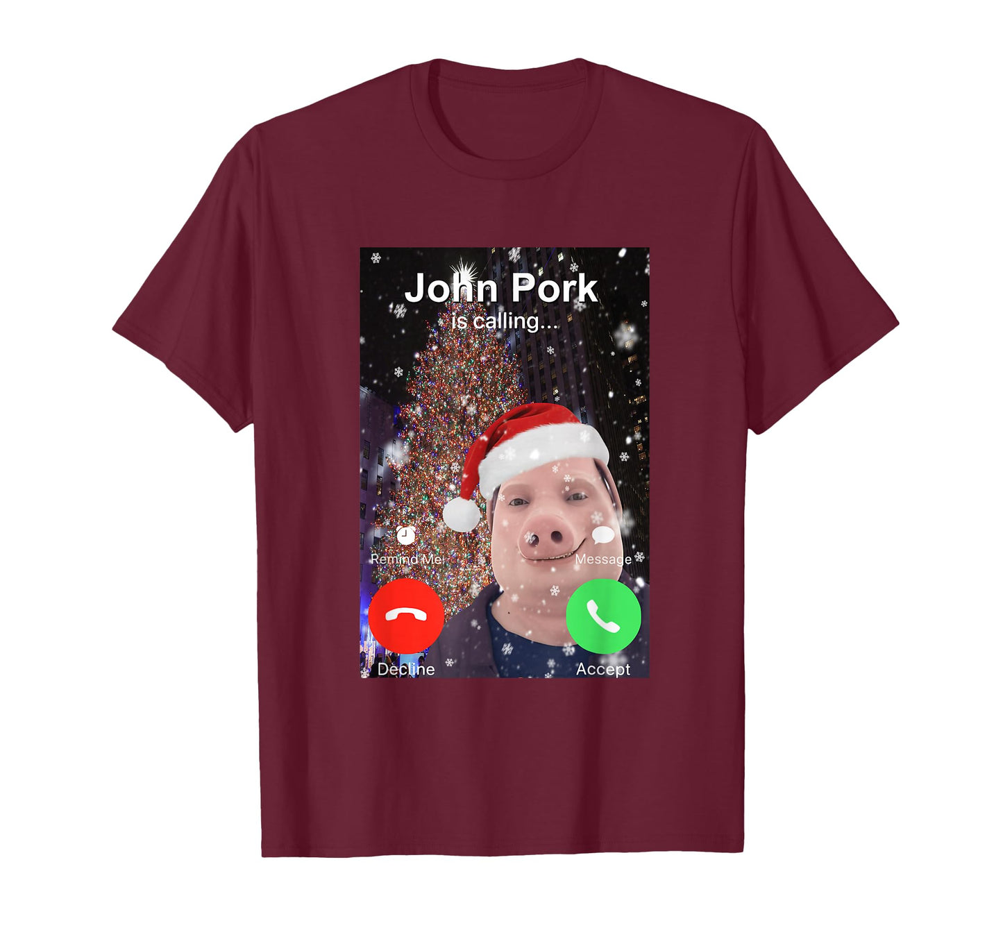 John Pork is Calling Funny Christmas Dih Brainrot Meme T-Shirt