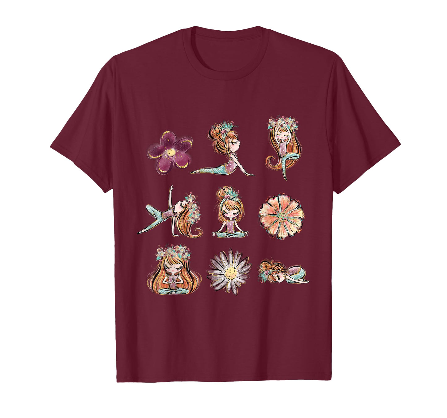 Boho Yoga Poses Floral Yogi Teacher Yogini Toddler Kids T-Shirt