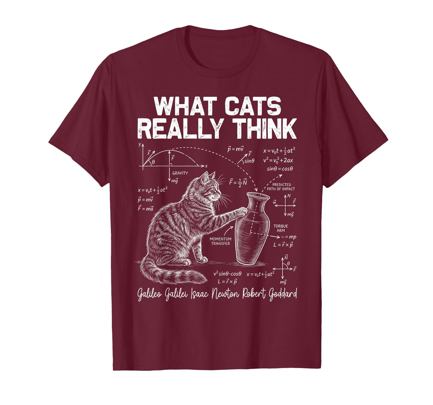 Funny Science Cat Physics Teacher What Cats Really Think T-Shirt