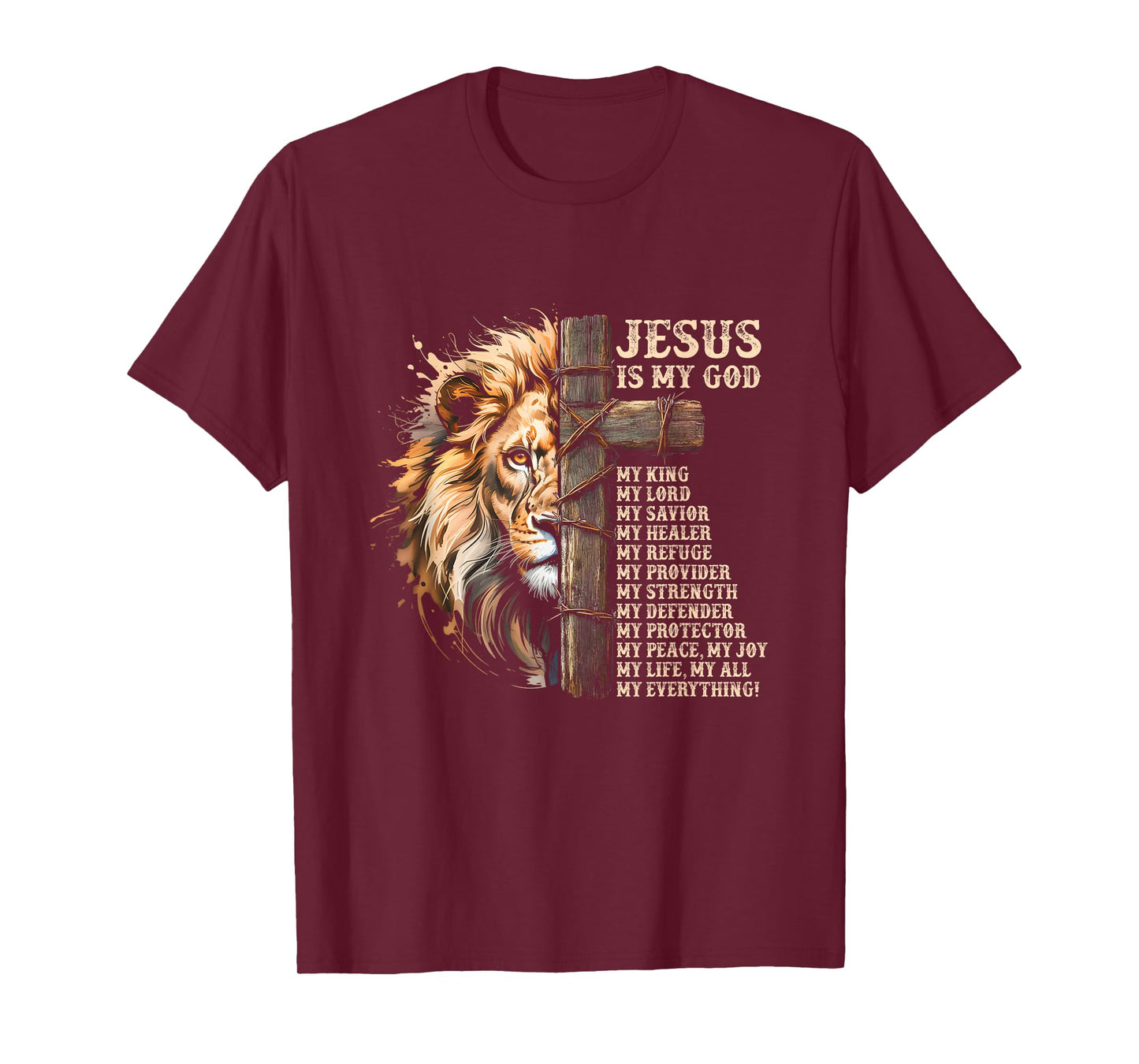 Lion of Judah Faith in Christ Inspirational Christian Bible T-Shirt