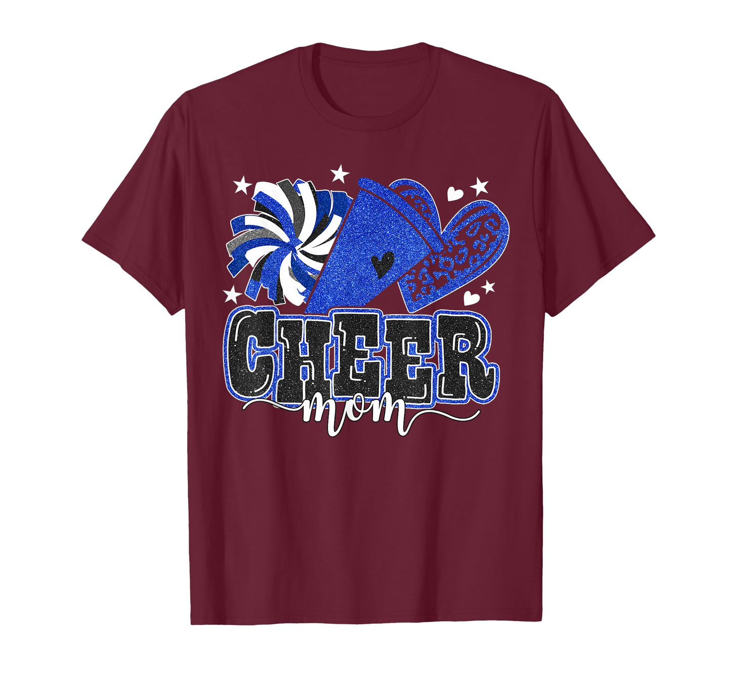 Cheer Mom Blue Cheerleader Game Day Cheer Mama Football T-Shirt
