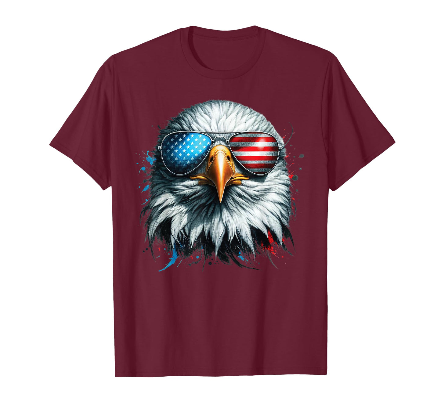 Cool Bald Eagle American Sunglasses Patriotic Man Funny T-Shirt