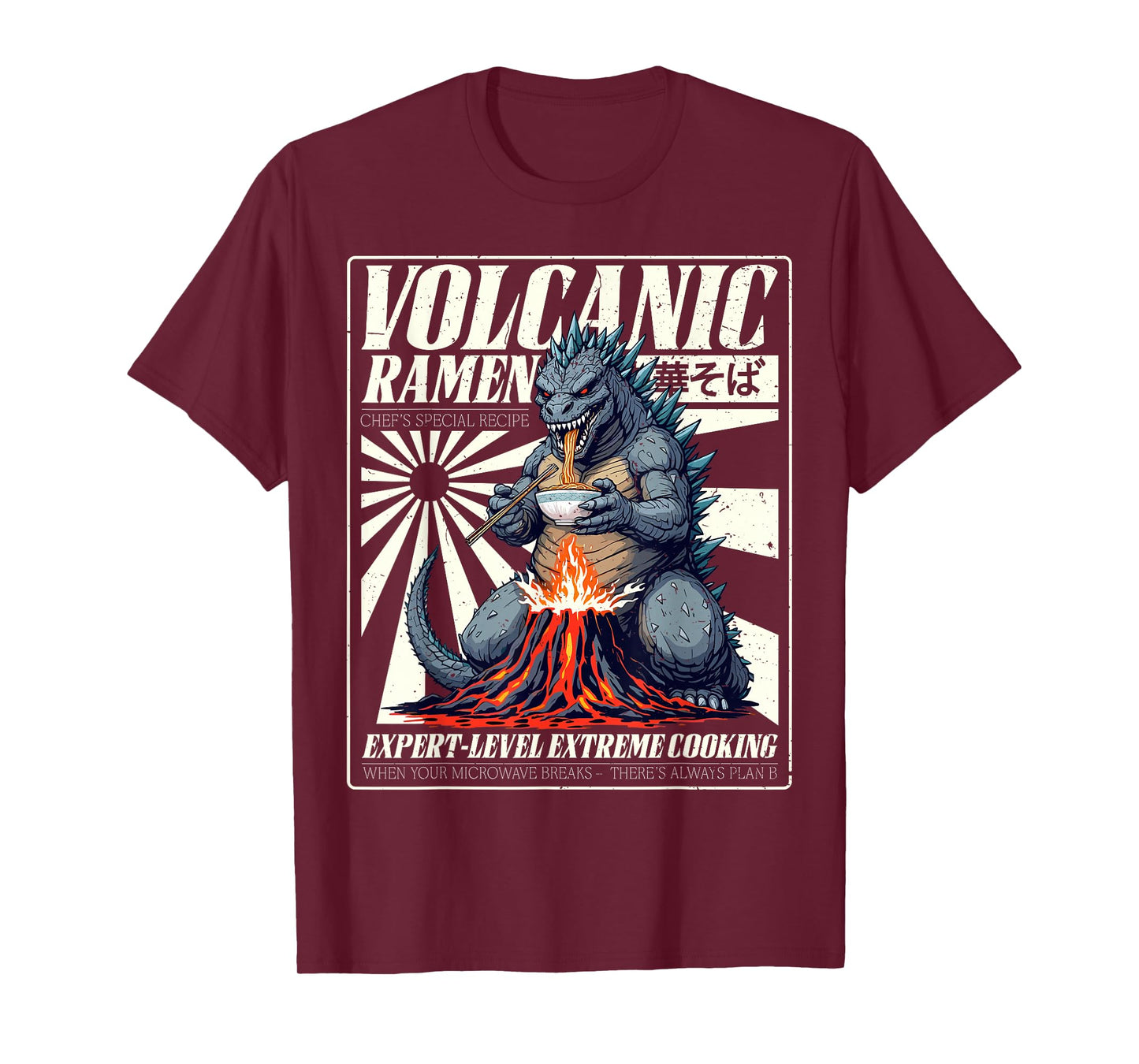Giant Kaiju Eating Japanese Ramen Monster Lover Birthday T-Shirt